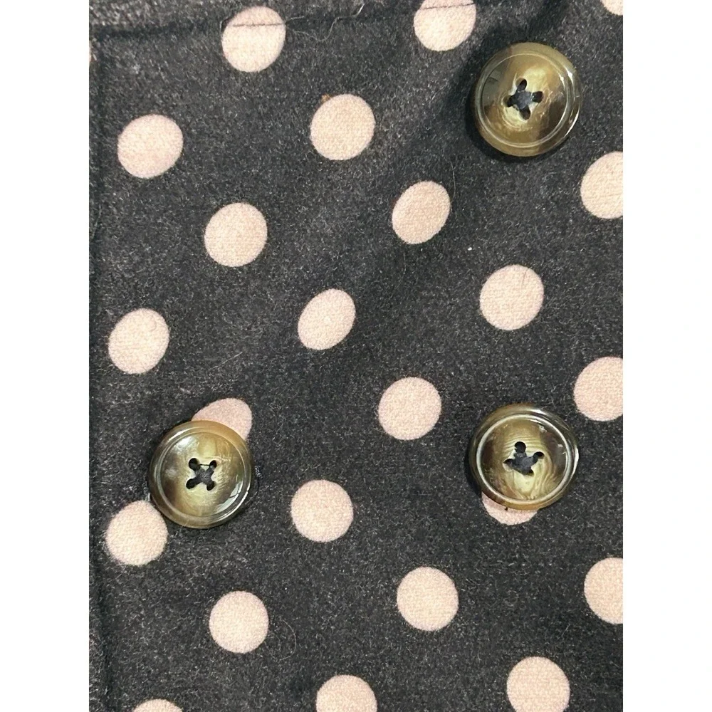 OshKosh 4T GIRLS‎ Brown Pink Pea Coat Polka Dot Winter Jacket Hood Faux Fur